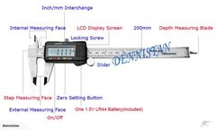200mm/8' Electronic Digital LCD Vernier Caliper 3611401