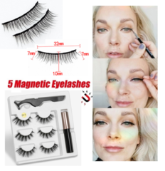 Five Magnetic Eyelashes Eyeliner Tweezers Set I0454BK3