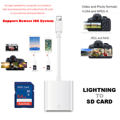 Lightning to Camera SD Memory Card Reader Adapter for iPhone iPad IOS 3631901