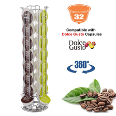 Coffee Pod Holder 32 Rotating Capsule Stand Display Rack Dolce Gusto 2019304