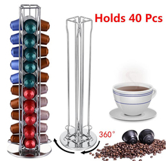Coffee Pod Holder 40 Rotating Nespresso Capsules Tower Display Rack 2019302