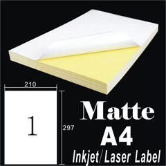 A4 Label Stickers White Self Adhesive Matte 2022001