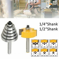  1/4" Shank Carbide Steel Rabbet Router Bit With Bearings Trimmer Set 3647603