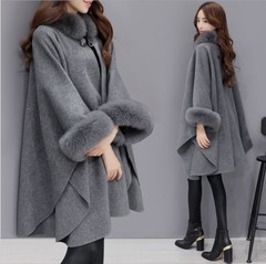 Cape Jacket Fur Poncho Womens Clothing Size 16-20 D0454DG6