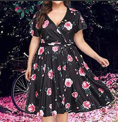 Floral Wrap Dress Summer Dresses Womens Clothing Size 16-18 J2259BK8