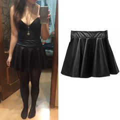 Leather Mini Skirt Size 8-10 F1021BK3