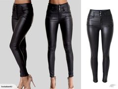 High Waisted Pants Faux Leather 2335315