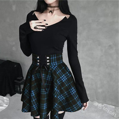 Pleated Skirt Gothic Tartan Skirt Womens Clothing Size 18-20 F0942DB8
