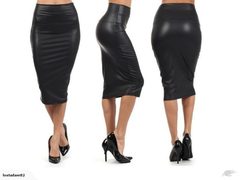 Leather Midi Skirt Size 14-16 2324214