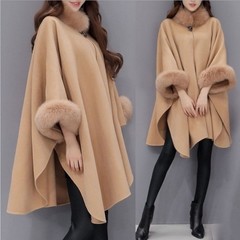 Cape Jacket Fur Poncho Womens Clothing Size 16-20 D0454LC6