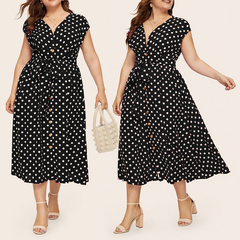 Maxi Dress Polka Summer Dresses Womens Clothing Size 20-22 J2190BK8