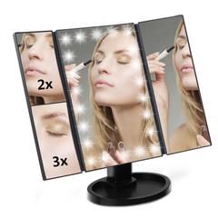Makeup Mirror with Light LED Magnifying Makeup Mirror Trifold I0474BK0