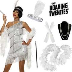 Flapper Accessories 1920s Gatsby Party Womens Costume Dress Set B0270WT0