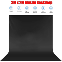Photography Backdrop Background Black 3M x 2M 3653501