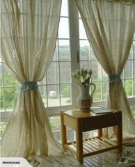 A PAIR 1.8Mx2.1M French Country Crochet Curtains 3610502*2000102
