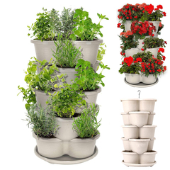 5 Tier Garden Tower Stackable Planter Pots 2042801