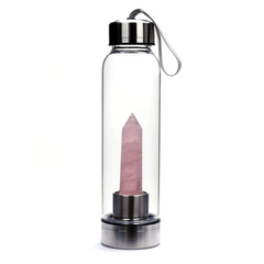 Crystal Water Bottle Rose Quartz 3646001