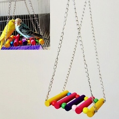 Wooden Bird Toy Parrot Cage Climbing Swing Toys I0614MZ0