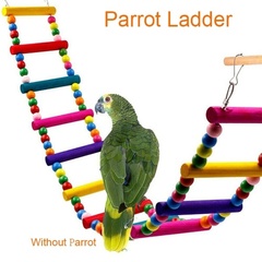 Wooden Bird Toy Parrot Cage Climbing Ladder Toys I0613MZ0