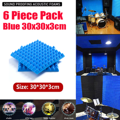 6pcs Blue Acoustic Soundproofing Foam Studio Sound Absorption Panels 2012618