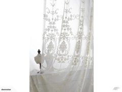 A PAIR 1.8M*1.8M Romantic Victoria White Curtain 3610504*2000104