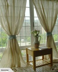 A PAIR 1.8Mx2.6M French Country Crochet Curtains 3610503*2000103