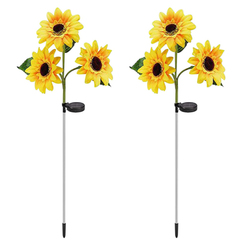 2 x Garden Solar Light Outdoor Garden Lights Sunflower 2004018*2004018+2