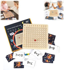 Wooden Montessori Addition Board Game Math Learning Educational Toys 3665101
