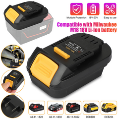 Milwaukee 18v Battery Convert to Dewalt 18V/20V tool 3655515